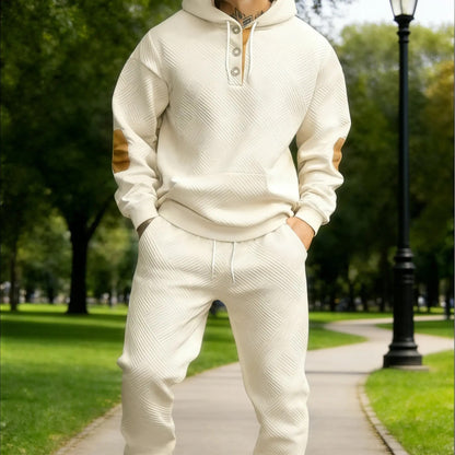 Men's 2‑Piece Textured Hoodie Tracksuit