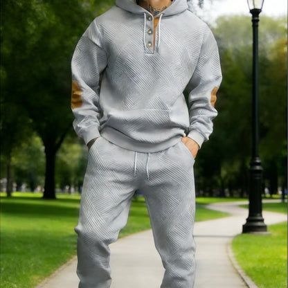 Men's 2‑Piece Textured Hoodie Tracksuit