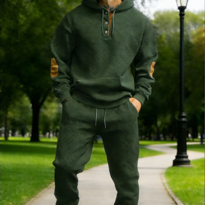 Men's 2‑Piece Textured Hoodie Tracksuit