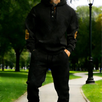 Men's 2‑Piece Textured Hoodie Tracksuit