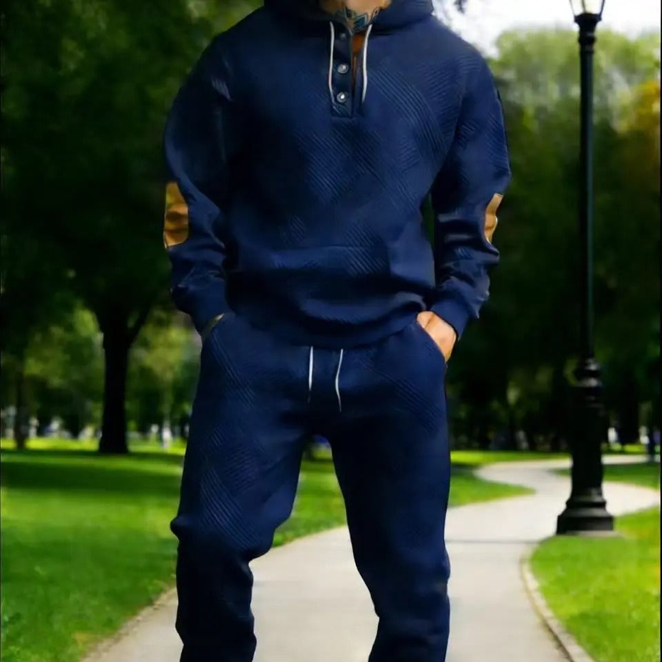 Men's 2‑Piece Textured Hoodie Tracksuit