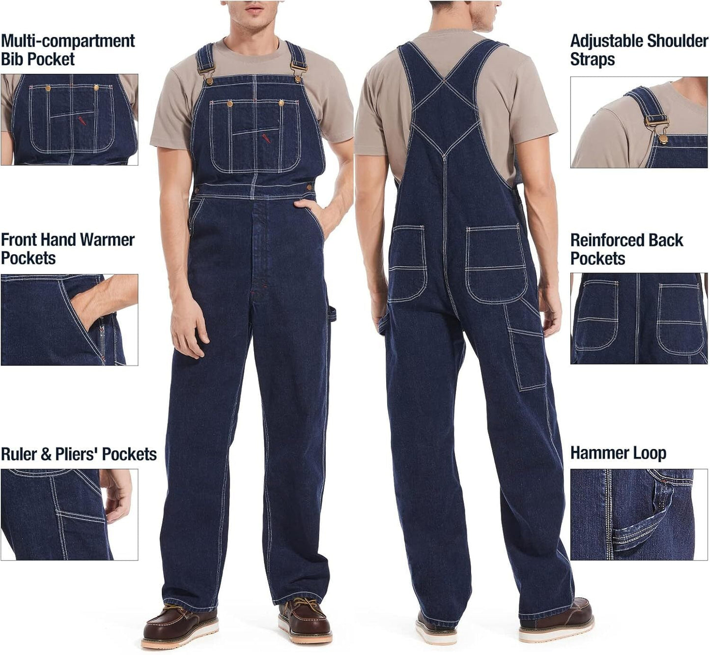 💝LAST DAY 70% OFF🔥Men's Denim Bib Overalls