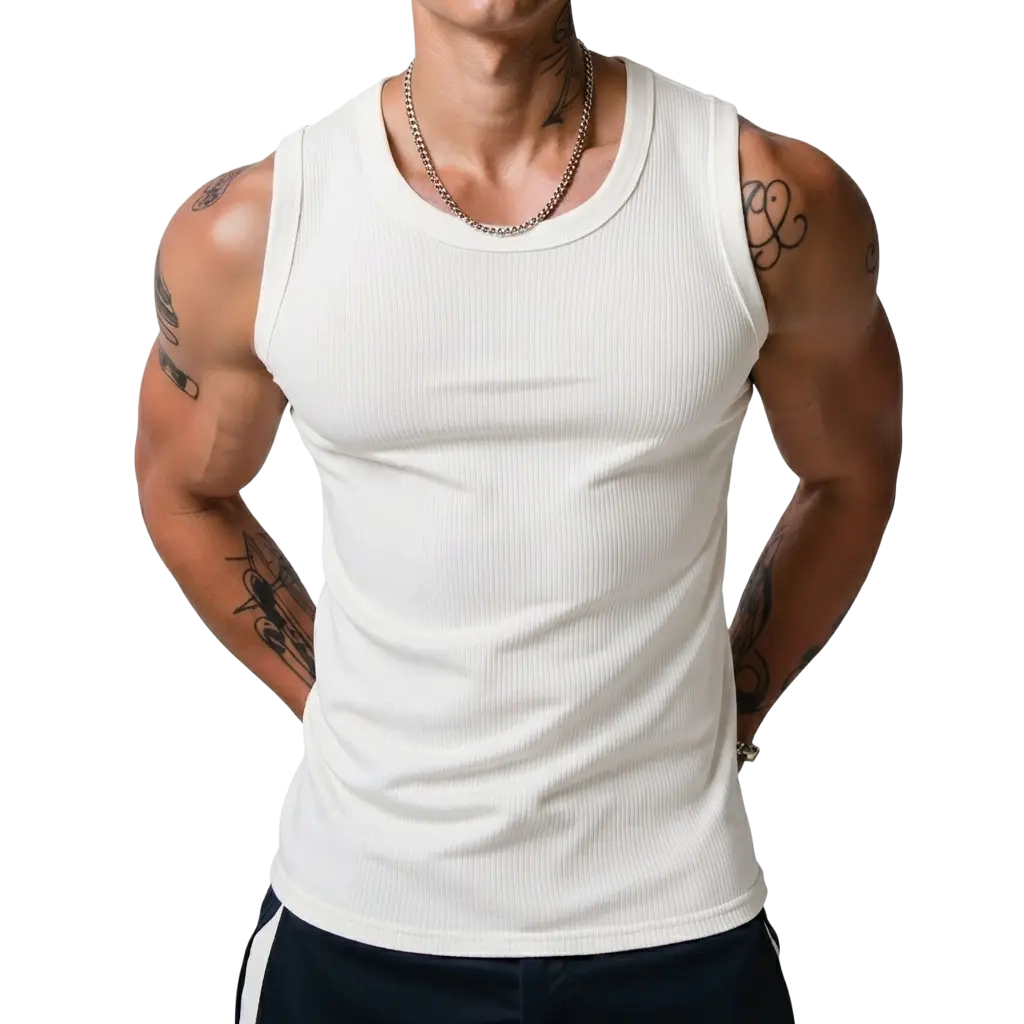 🔥Men's Wide Strap Ribbed Tank Top🔥