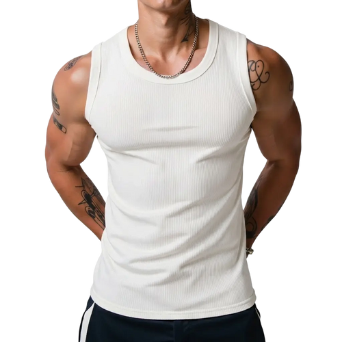 🔥Men's Wide Strap Ribbed Tank Top🔥