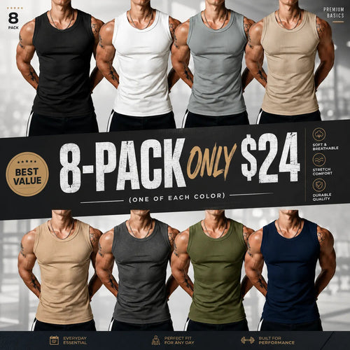 🔥Men's Wide Strap Ribbed Tank Top🔥
