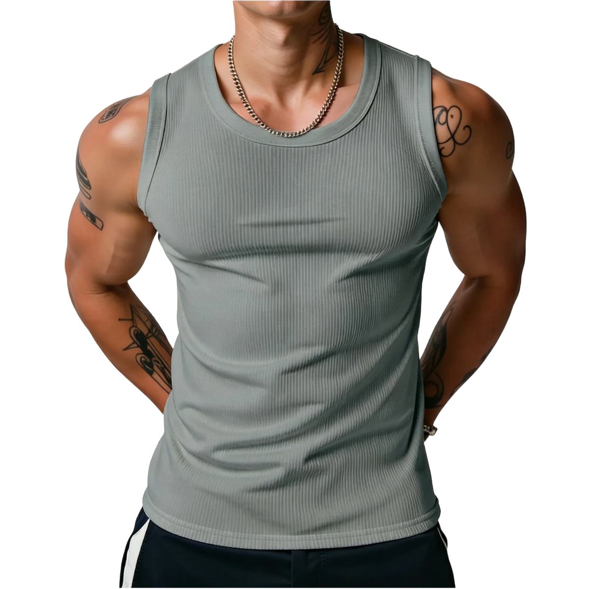 🔥Men's Wide Strap Ribbed Tank Top🔥