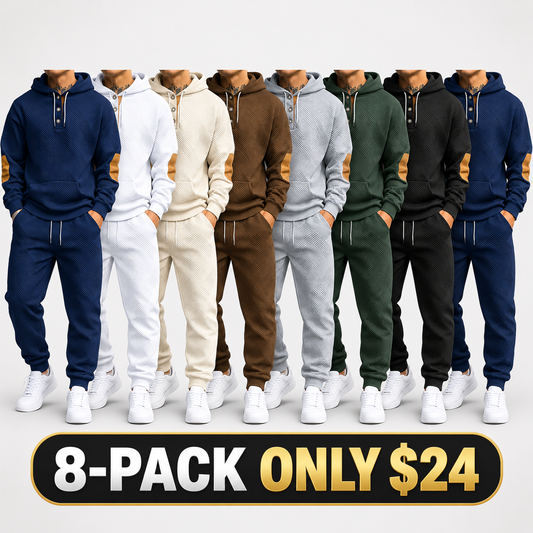 Men's 2‑Piece Textured Hoodie Tracksuit
