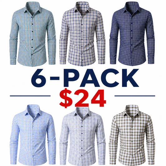 Men's Plaid Slim Fit Long Sleeve Button Down Shirt