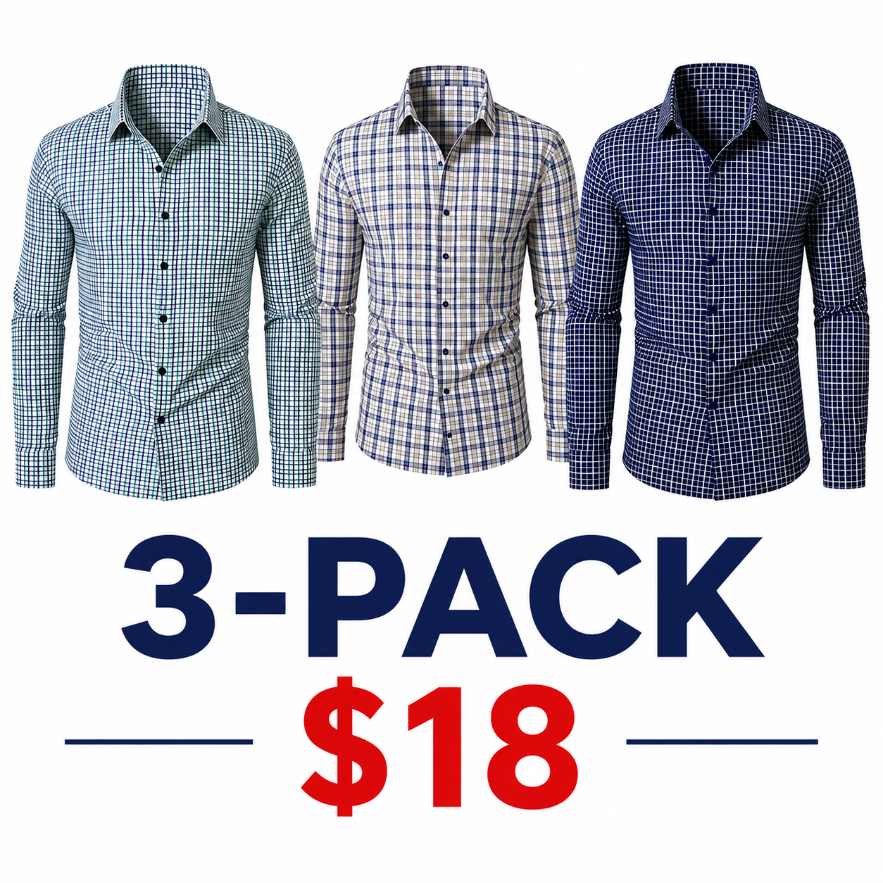 Men's Plaid Slim Fit Long Sleeve Button Down Shirt
