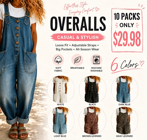 Women’s Vintage Denim Overalls – Relaxed Fit