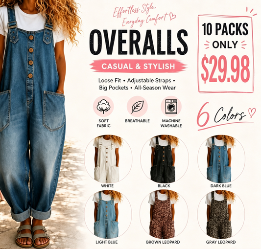 Women’s Vintage Denim Overalls – Relaxed Fit