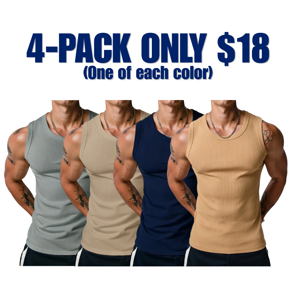 🔥Men's Wide Strap Ribbed Tank Top🔥