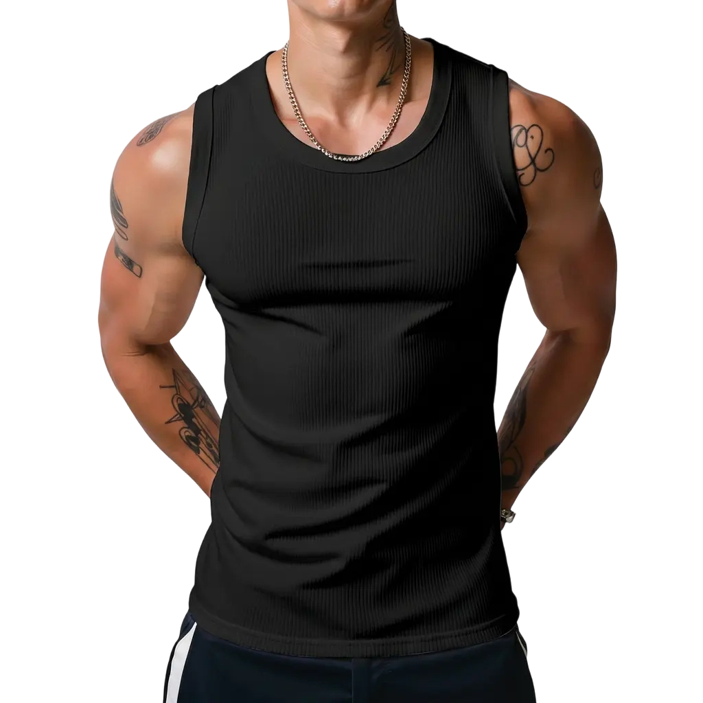 🔥Men's Wide Strap Ribbed Tank Top🔥