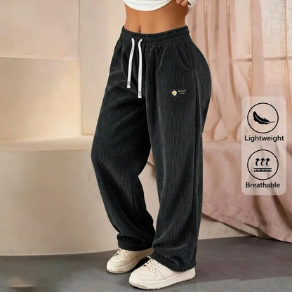 [LAST DAY SALE]Women's Solid Straight Leg Corduroy Bottoms