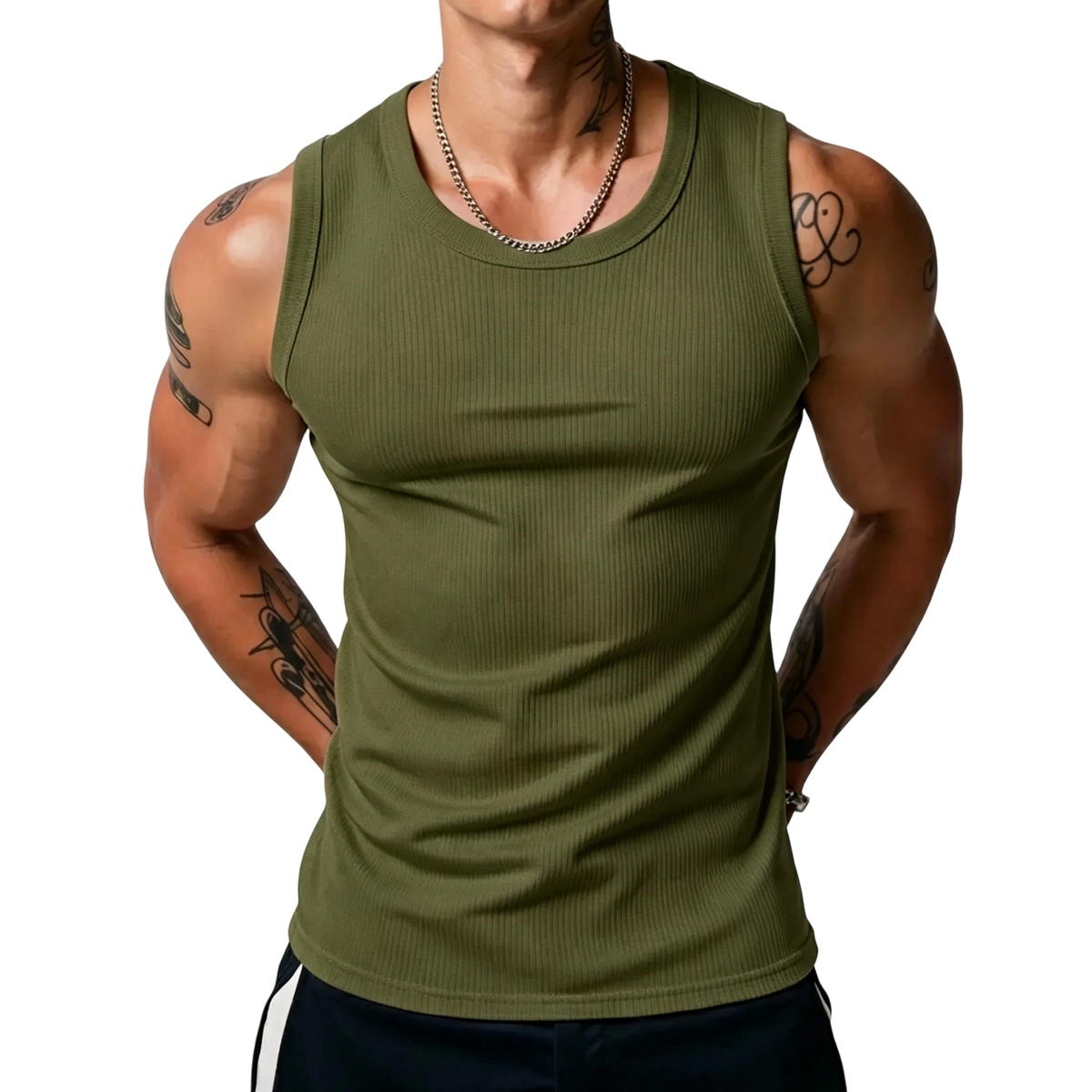 🔥Men's Wide Strap Ribbed Tank Top🔥