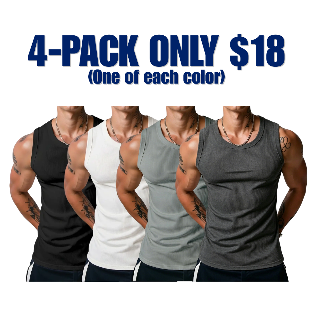 🔥Men's Wide Strap Ribbed Tank Top🔥